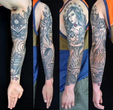 Tattoos - Eds Black and Grey Sleeve - 70617